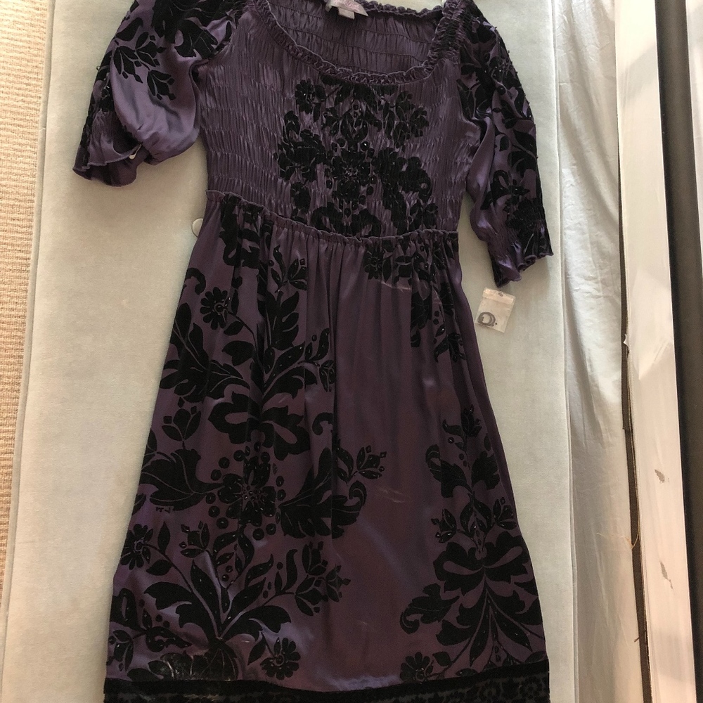 HALE BOB SILK AND VELVET DRESS